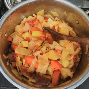 pot of German cabbage soup (Kohlsuppe)